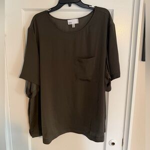 Nordstrom Grey Blouse with Pocket Detail